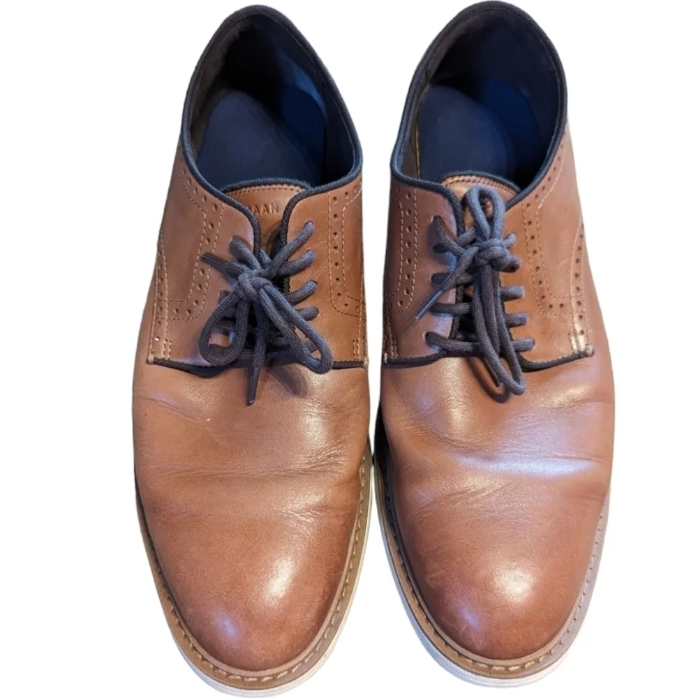 COLE Haan The Go To Plain Oxford Lace Up Men's Shoe in British Tan (11.5)